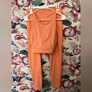 Peach JoyLab Sports Bra Top and Leggings Workout Set